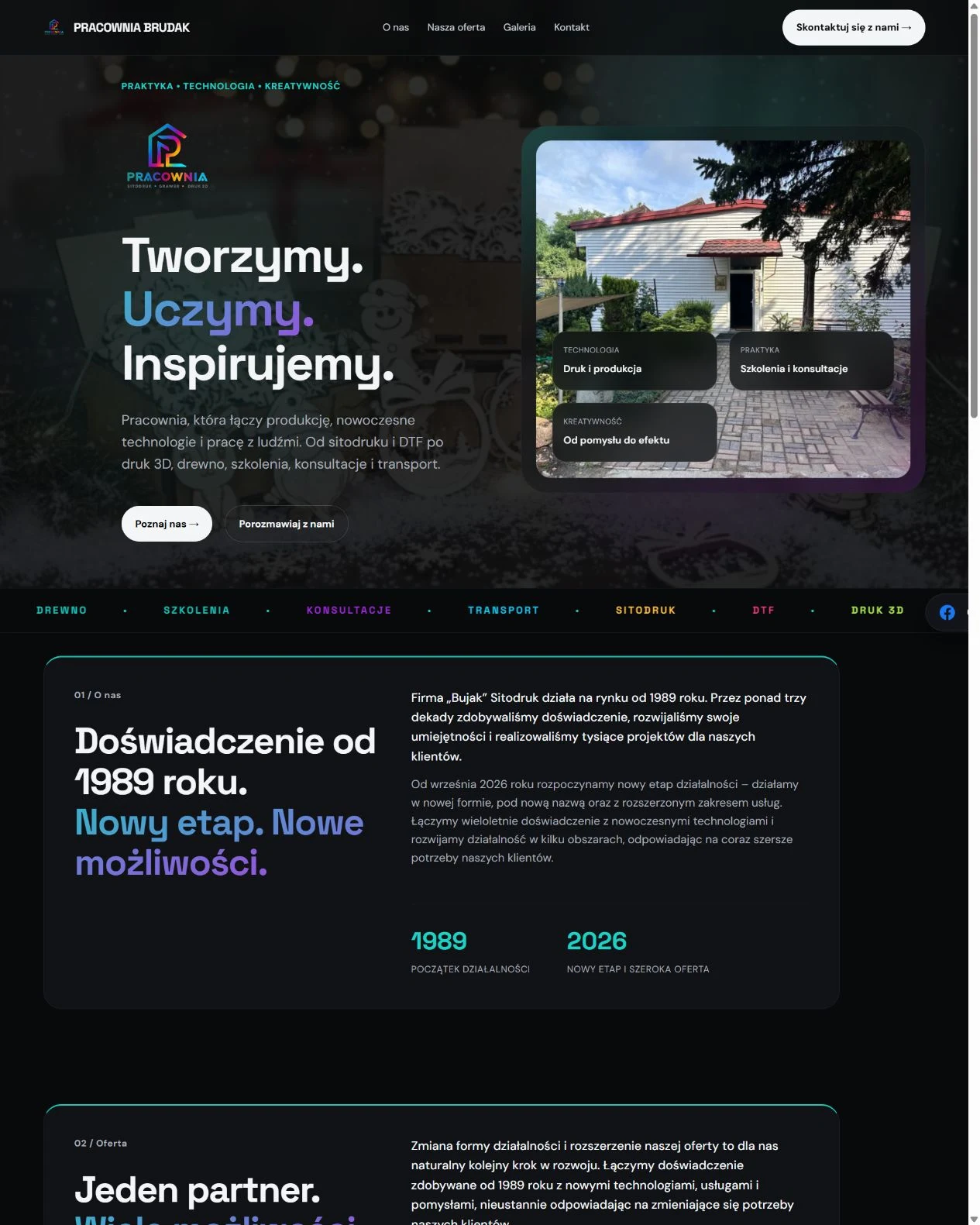Strona internetowa Pracowni Brudak zaprojektowana przez Destino-Art